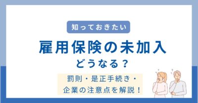 雇用保険に未加入だとどうなる？罰則・是正手続きのポイント・企業の注意点を解説！
